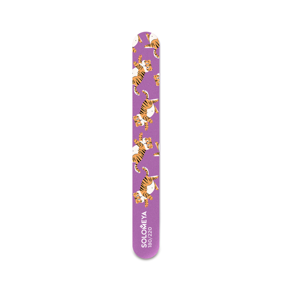 Solomeya Пилка для ногтей Cute Tiger Nail File, 180/220 грит, 1 шт купить