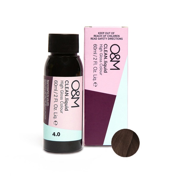 О&M Гель-краска для волос Clean.liquid High Gloss Colour, 4.0 Brown коричневый, 60 мл купить