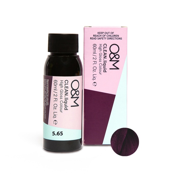 О&M Гель-краска для волос Clean.liquid High Gloss Colour, 5.65 Light Violet Red Brown фиолетово-красный светло-коричневый, 60 мл купить