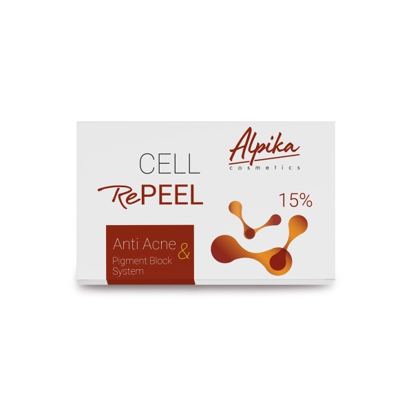 Alpika Cosmetics Набор Cell RePEEL 5% Anti Aсne&Pigment Block System: мультикислотный пилинг с миндальной кислотой 5%, маска Reparant Sensitive, тоник Postpeeling, крем SPF-50 Solar Protect, 2 мл + 2,5 мл + 30 мл + 2 мл купить