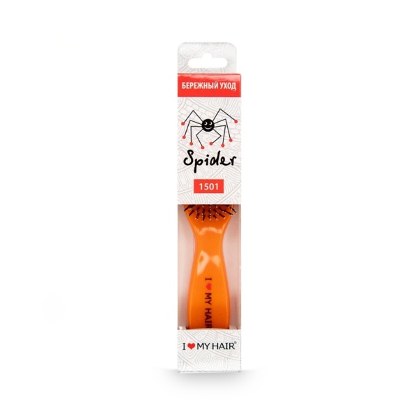 I ♥ my hair Парикмахерская щетка Spider 1501, оранжевая, глянцевая, M купить
