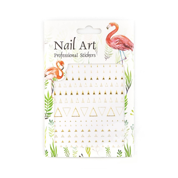 Zoo Nail Art Наклейки металлизированные Треугольники, №1376 золото купить