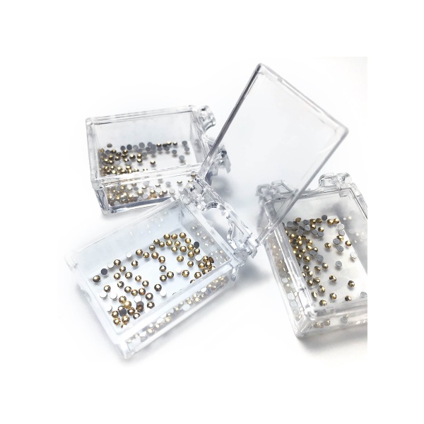 Zoo Nail Art Стразы стеклянные в прямоугольном боксе Light Topaz, №1120 SS3, 1 мм, 100 шт купить