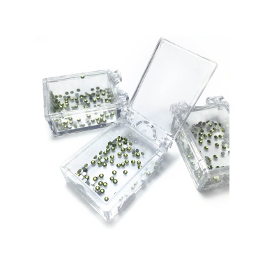 Zoo Nail Art Стразы стеклянные в прямоугольном боксе Olivine, 100 шт купить