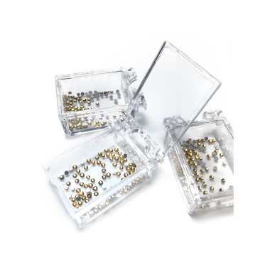 Zoo Nail Art Стразы стеклянные в прямоугольном боксе Topaz, 100 шт купить