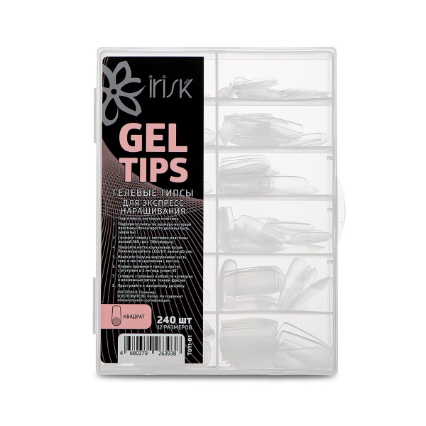 Irisk Professional Гелевые типсы Gel Tips, Т011-01 квадрат, 240 шт купить