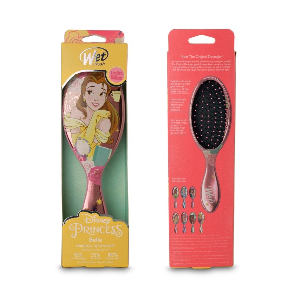 Wet Brush Щетка для спутанных волос Белль Disney Princess Wholehearted Belle, светло-розовая купить