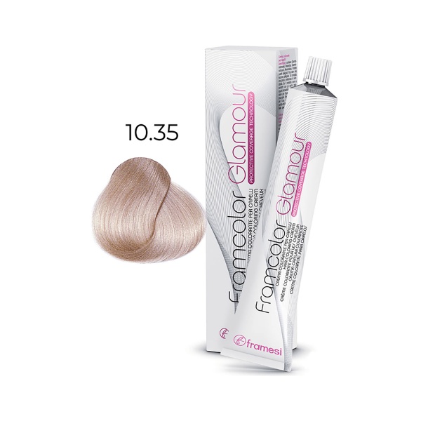 Framesi Крем-краска для волос Framcolor Glamour, 10.35 очень светлый блондин розовое золото, 100 мл купить