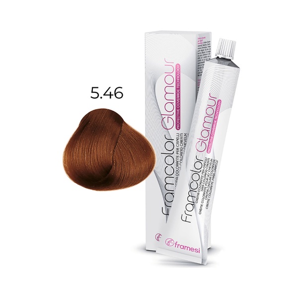 Framesi Крем-краска для волос Framcolor Glamour, 5.46 янтарный светлый каштан, 100 мл купить