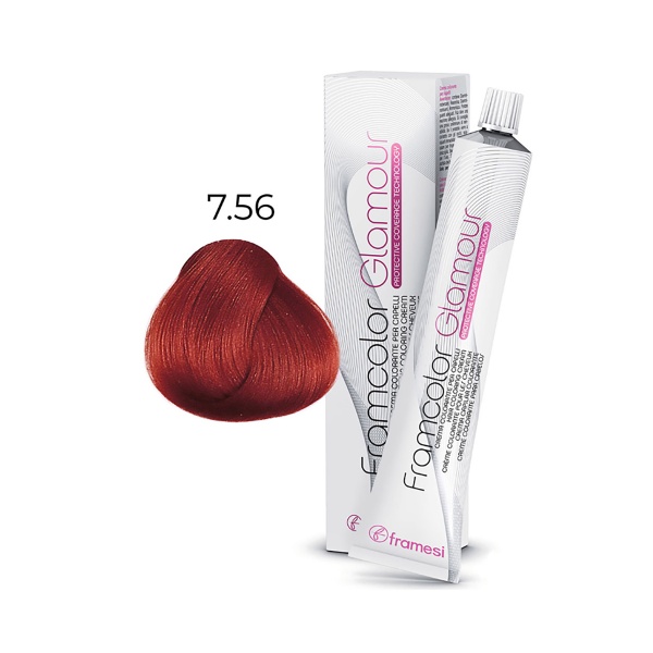 Framesi Крем-краска для волос Framcolor Glamour, 7.56 натуральный красный средний блондин, 100 мл купить