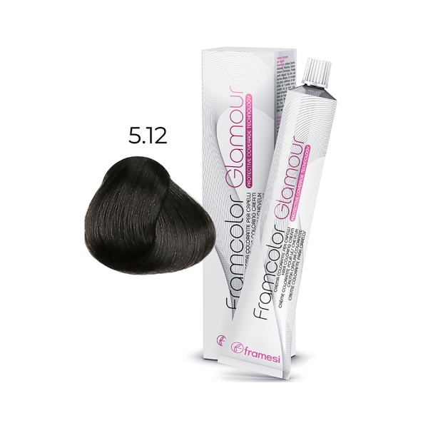 Framesi Крем-краска для волос Framcolor Glamour, 5.12 пепельный натуральный светлый каштан, 100 мл купить