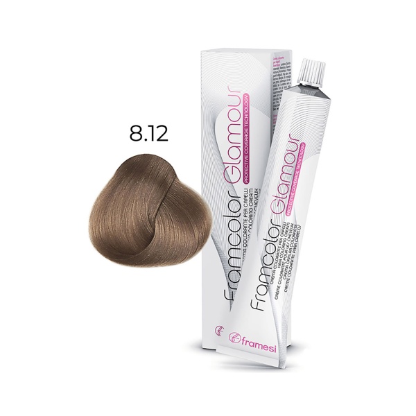 Framesi Крем-краска для волос Framcolor Glamour, 8.12 пепельный натуральный светлый блондин, 100 мл купить