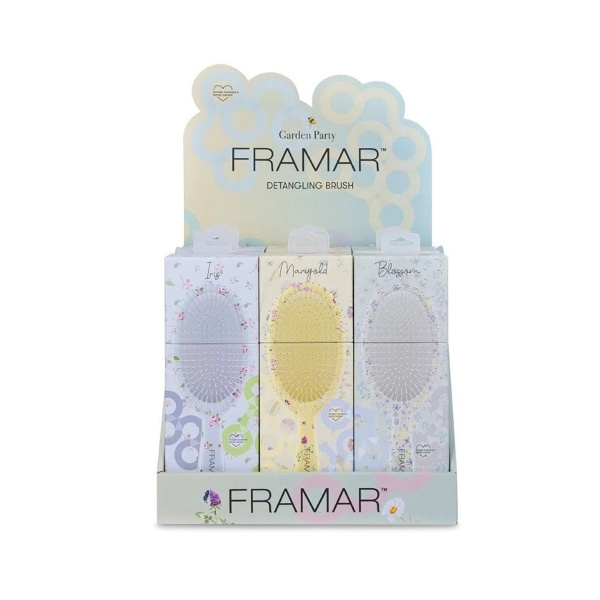Framar Распутывающая щетка в накопителе Вечеринка в саду Detangle Brush Display - Garden Party, 9 шт купить