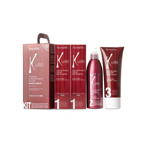 Farmavita Набор для теплового выпрямления с кератином K.Liss Termal Straightening System Kit купить