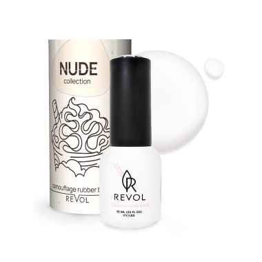 Revol Цветная база для ногтей Camouflage Rubber Base Nude, №1 Milkshake, 10 мл купить