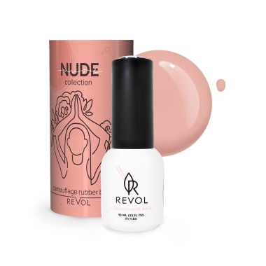 Revol Цветная база для ногтей Camouflage Rubber Base Nude, №9 Yoga, 10 мл купить