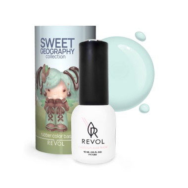 Revol Цветная база для ногтей Rubber Base Sweet Geography, №3 Sherbet, 10 мл купить