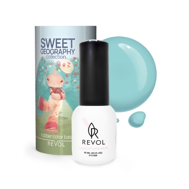 Revol Цветная база для ногтей Rubber Base Sweet Geography, №4 Ice Roll, 10 мл купить