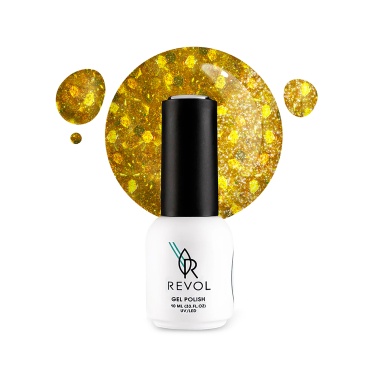 Revol Гель-лак для ногтей Fireworks, №1 Golden Bang, 10 мл купить