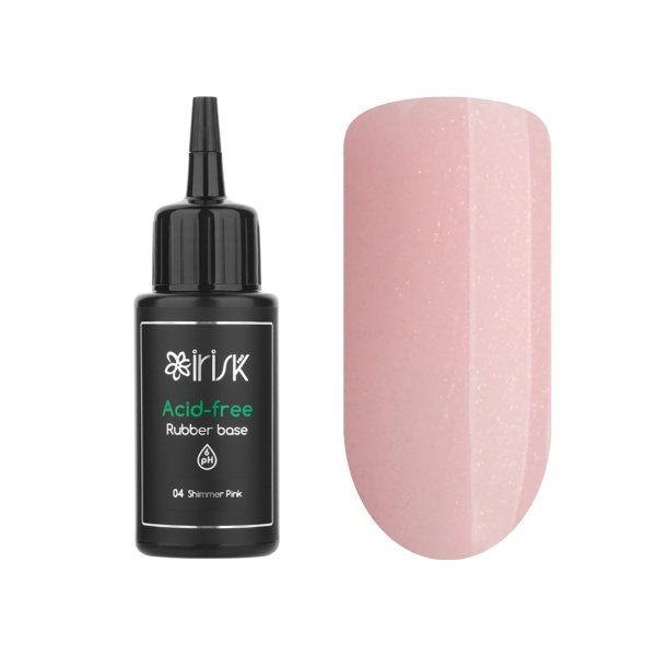 Irisk Professional База каучуковая бескислотная Acid-Free Rubber Base, №04 Shimmer Pink, 50 мл купить