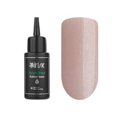 Irisk Professional База каучуковая бескислотная Acid-Free Rubber Base, №05 Natural Shimmer Pink, 50 мл купить