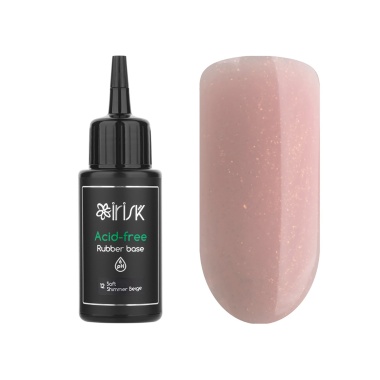 Irisk Professional База каучуковая бескислотная Acid-Free Rubber Base, №12 Soft Shimmer Beige, 50 мл купить