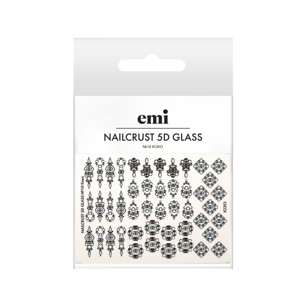 E.Mi Наклейки для ногтей Nailcrust 5D Glass, №10 Коко купить