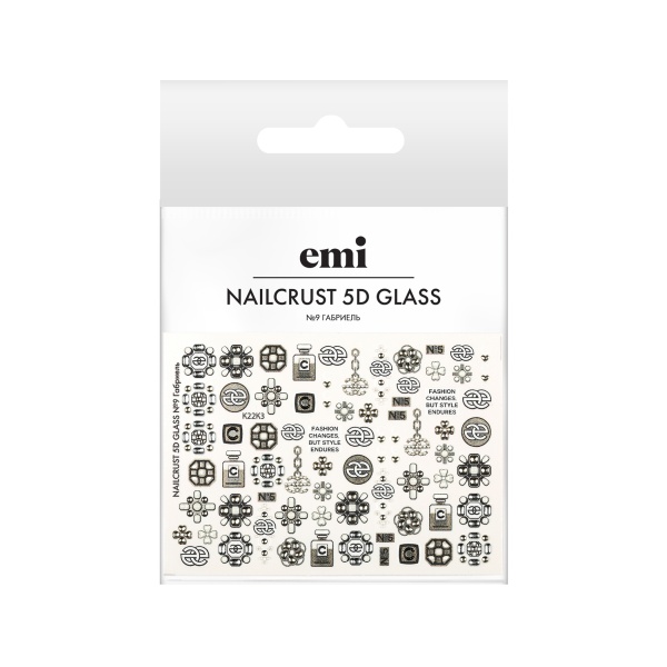 E.Mi Наклейки для ногтей Nailcrust 5D Glass, №9 Габриель купить