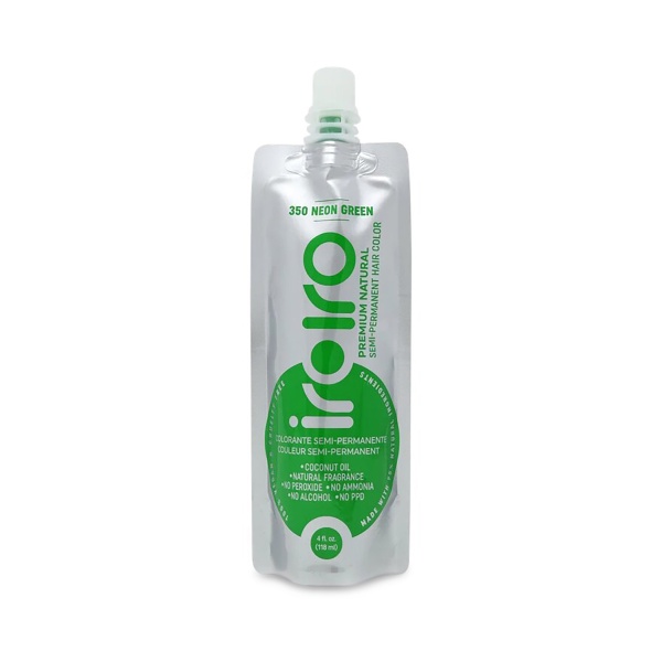 Iroiro Семи-перманентный краситель для волос 350 Neon Green, Неоновый зеленый, 118 мл купить