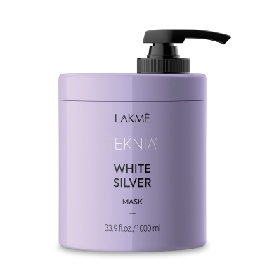 Lakme Маска тонирующая для нейтрализации желтого оттенка волос Teknia White Silver, 1000 мл купить