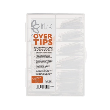 Irisk Professional Верхние формы многоразовые с разметкой в боксе Over Tips, арочный миндаль, 120 шт купить