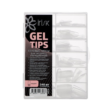 Irisk Professional Гелевые типсы для экспресс наращивания Gel Tips, квадрат, 240 шт купить
