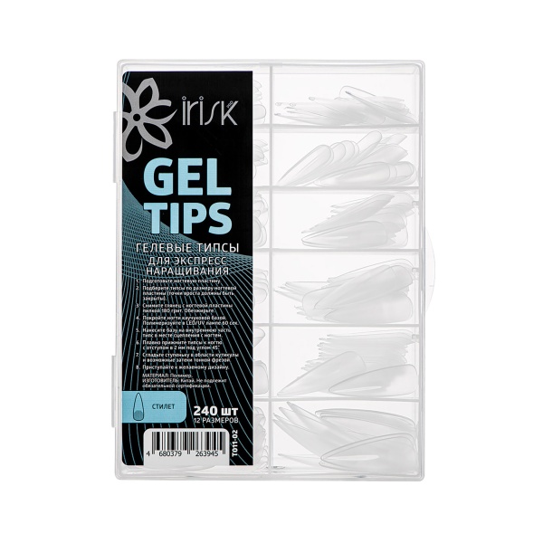 Irisk Professional Гелевые типсы для экспресс наращивания Gel Tips, стилет, 240 шт купить