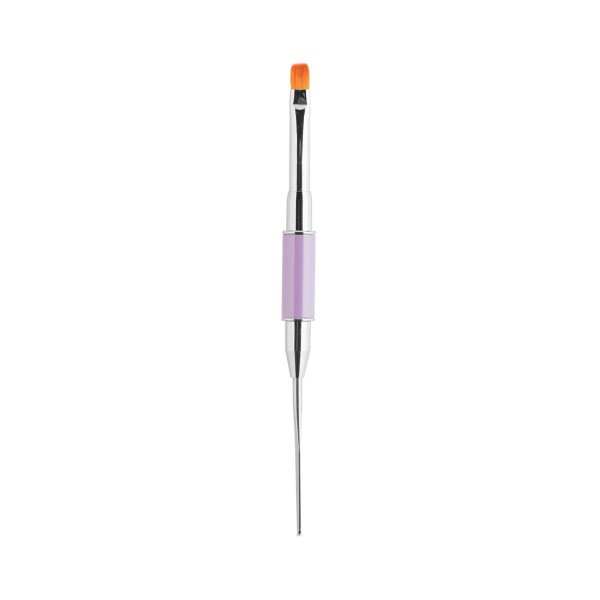 Irisk Professional Кисть для полигеля овальная с лопаткой PolyGel, №03 фиолетовая, в тубе купить