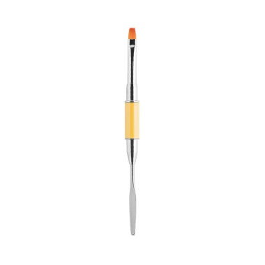 Irisk Professional Кисть для полигеля овальная с лопаткой PolyGel, №04 желтая, в тубе купить
