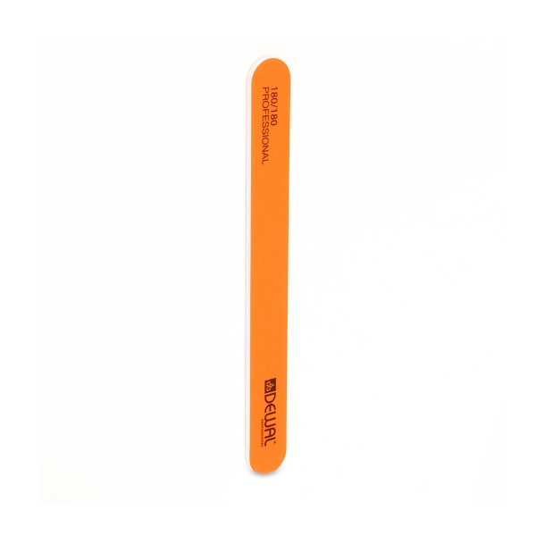 Dewal Пилка для ногтей Neon, прямая, абразивность 180/180, 18 см, оранжевая купить