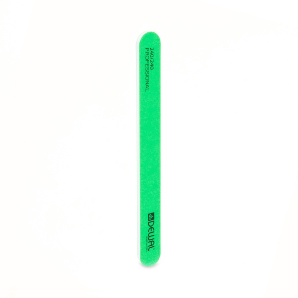 Dewal Pro Пилка для ногтей Neon, пряма, абразивность 240/240, 18 см, зеленая купить