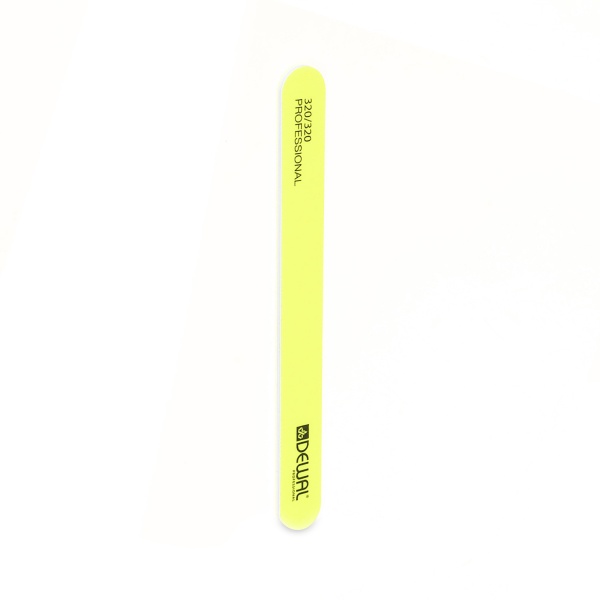 Dewal Пилка Neon для полировки ногтей, прямая, абразивность 320/320, 18 см, желтая купить