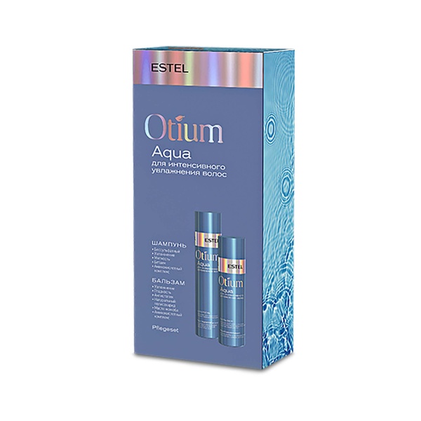 Estel Professional Набор для интенсивного увлажнения волос Otium Aqua: шампунь 250 мл, бальзам 200 мл купить