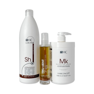 Hair Concept Набор Питание & Шёлк Elite Pro Nutritive: шампунь 1000 мл + маска 1000 мл + флюид 100 мл купить