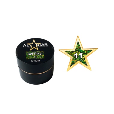 All Star Глиттер-гель Gel Pixel, №11 зелёно-золотой, 5 гр купить