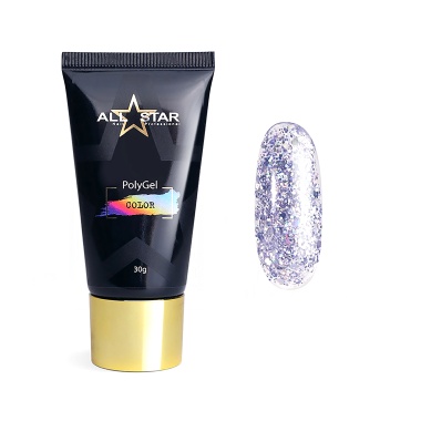 All Star Полигель Polygel Color, серебристый шиммер Silver Star, 30 гр купить