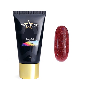 All Star Полигель Polygel Color, бордовый шиммер Maroon Star, 30 гр купить