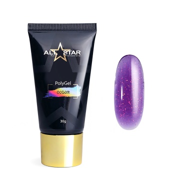All Star Полигель Polygel Color, фиолетовый шиммер Purple Star, 30 гр купить