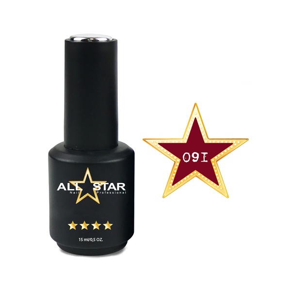 All Star Гель-лак, №091 Saint Louis красный баклажан, 10 мл купить