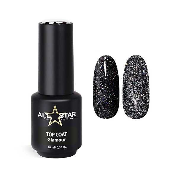 All Star Топ без липкого слоя с шиммером Top Coat Glamour, 10 мл купить