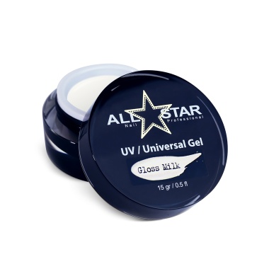All Star Гель скульптурный UV-Universal Gel, Gloss Milk молочный с шиммером, 15 гр купить