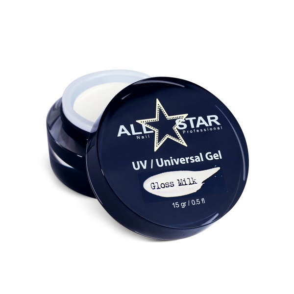 All Star Гель скульптурный UV-Universal Gel, Gloss Milk молочный с шиммером, 15 гр купить