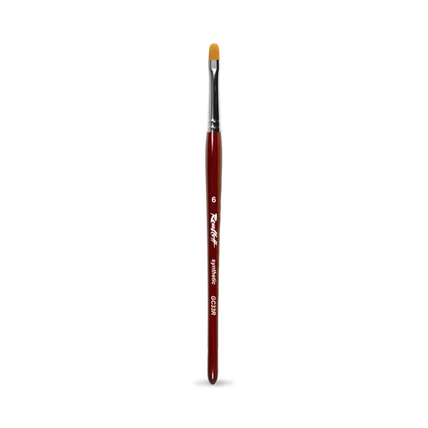 Roubloff Кисть рыжая синтетика, овальная №6, ручка фигурная, бордовая купить