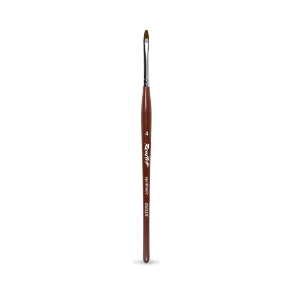 Roubloff Кисть коричневая синтетика, овальная №4, ручка фигурная, бордовая купить